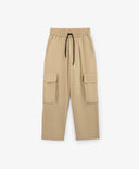 Pantaloni textili pentru băiat, cu buzunare cargo, bej, Gulliver