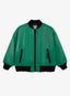 Geacă bomber căptușită pentru băiat din material impermeabil verde Gulliver