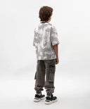 Tricou oversize pentru băiat, alb, cu imprimeu, Gulliver