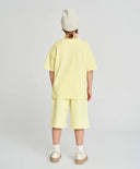 Tricou de bază pentru copii, galben, cu mânecă scurtă, Button Blue