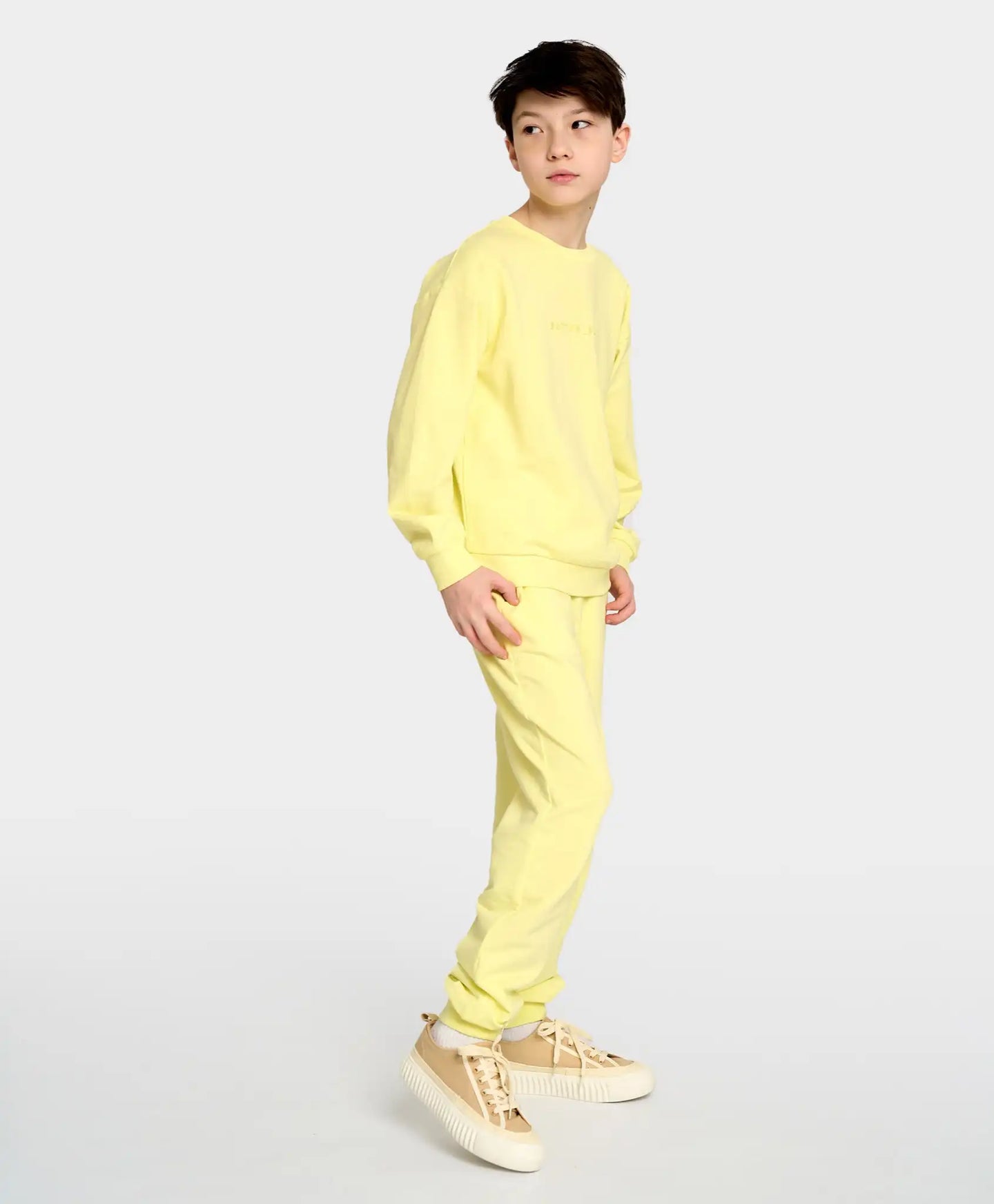 Joggeri de bază pentru copii, galbeni, cu talie elastică, Button Blue