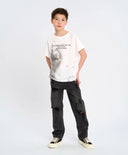 Tricou cu mânecă scurtă pentru băiat, alb, cu imprimeu, Button Blue