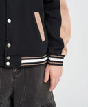 Bomber pentru copii oversized cu imprimeu negru Button Blue