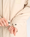 Parka pentru copii, sezon intermediar cu glugă, albă, Button Blue