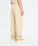 Pantaloni sport pentru copii, albi, cu talie elastică și imprimeu, Button Blue