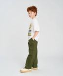 Tricou cu mânecă scurtă pentru băiat, alb, oversize, cu imprimeu, Button Blue