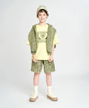 Tricou cu mânecă scurtă pentru băiat, galben, oversize, cu imprimeu, Button Blue