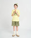 Tricou cu mânecă scurtă pentru băiat, galben, oversize, cu imprimeu, Button Blue