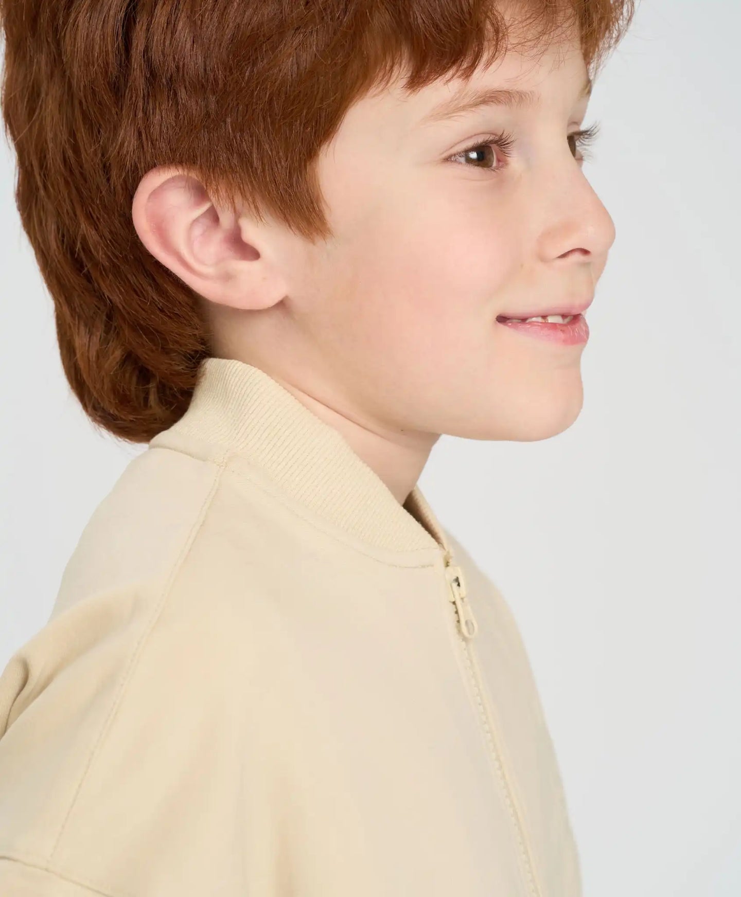 Bomber pentru copii oversized cu imprimeu alb-cremos Button Blue