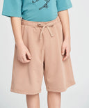 Pantaloni scurți tricot pentru copii, în nuanță de nisip, Button Blue