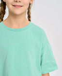 Tricou de bază pentru copii, verde, cu mânecă scurtă, Button Blue