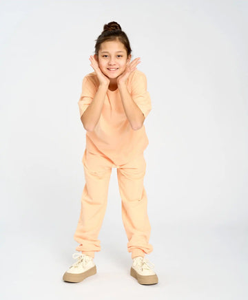 Tricou de bază pentru copii, portocaliu, cu mânecă scurtă, Button Blue