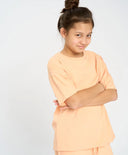 Tricou de bază pentru copii, portocaliu, cu mânecă scurtă, Button Blue