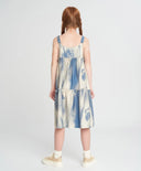 Sărafan cu bretele subțiri pentru fetiță, cu volan, multicolor Button Blue.