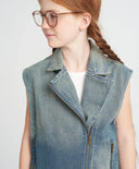 Дънков елек синя за МОМИЧЕ основен изглед