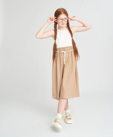 Sarafan Tricou cu fustă din in pentru fete multicolor Button Blue