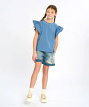 Съкратени дънкови сини за МОМИЧЕ основен изглед