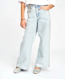 Blugi palazzo pentru fată, albaștri, Button Blue