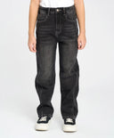 Blugi skinny pentru fată, gri, cu cusături laterale oblice, Button Blue