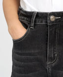 Blugi skinny pentru fată, gri, cu cusături laterale oblice, Button Blue