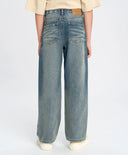 Blugi drepți pentru fată, albastru deschis, cu flori, Button Blue