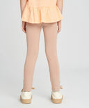 Colanți pentru fată, maro, cu talie elastică și imprimeu, Button Blue