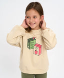 Суитшърт оверсайз бял за МОМИЧЕ основен изглед