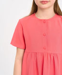 Rochie cu mâneci scurte pentru fete, corai, cu buzunare Button Blue