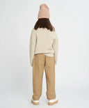 Pulover pentru fete gri oversized cu lama Button Blue