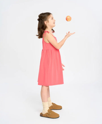 Sărafan pentru fete, corai, cu bretele subțiri și buzunare Button Blue