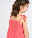 Sărafan pentru fete, corai, cu bretele subțiri și buzunare Button Blue