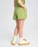 Pantaloni scurți pentru fată, verzi, ușori, cu talie elastică și imprimeu, Button Blue