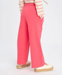 Pantaloni sport largi pentru fată, cu talie elastică, corai, Button Blue