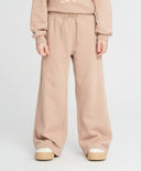 Pantaloni palazzo pentru fată, bej, cu talie elastică, Button Blue