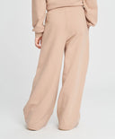 Pantaloni palazzo pentru fată, bej, cu talie elastică, Button Blue