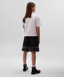 Tricou pentru fată, alb, cu imprimeu asimetric, Gulliver