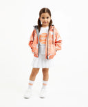 Jachetă pentru fetiță cu glugă și căptușeală din tricot, corai Gulliver.