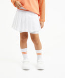 Fustă-șort pentru fetiță plisată, albă Gulliver.