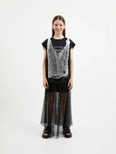 Top din tricot cu efect „destroy”, negru, Gulliver.