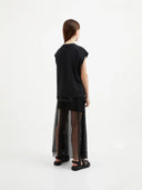 Top din tricot cu efect „destroy”, negru, Gulliver.