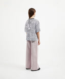 Tricou oversize cu mânecă scurtă și print pentru fată, alb, Gulliver.