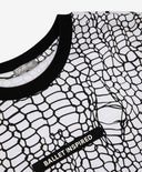 Tricou oversize cu mânecă scurtă și print pentru fată, alb, Gulliver.