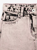 Șorturi mini din denim cu talie înaltă și decolorare contrastantă pentru fată, roz, Gulliver.