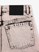 Șorturi mini din denim cu talie înaltă și decolorare contrastantă pentru fată, roz, Gulliver.