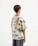 Tricou cu mânecă scurtă pentru băiat, croială liberă cu print original, multicolor, Gulliver.
