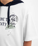 Tricou cu glugă pentru băiat, alb, Gulliver.