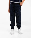 Pantaloni tip jogger din poplin cu buzunare cargo pentru băiat, albastru, Gulliver.