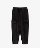 Pantaloni tip jogger din fâș cu talie elastică pentru băiat, gri, Gulliver.
