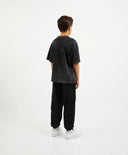 Pantaloni tip jogger din bumbac cu buzunare cargo pentru băiat, negri, Gulliver.