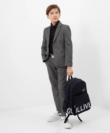 Pantaloni din tweed, conici spre gleznă, gri, Gulliver